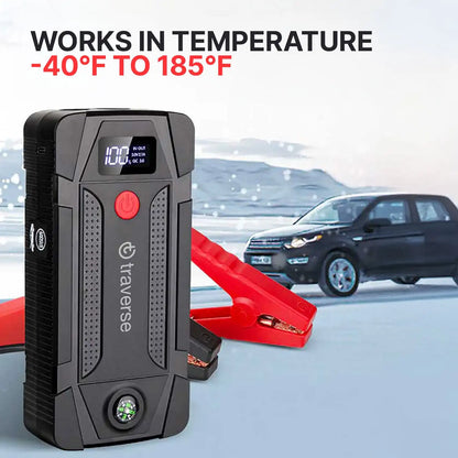 Portable Smart Jump Starter & Power Bank with Emergency Multimode Flash light and compass for Cars and Trucks 6.0L Gas