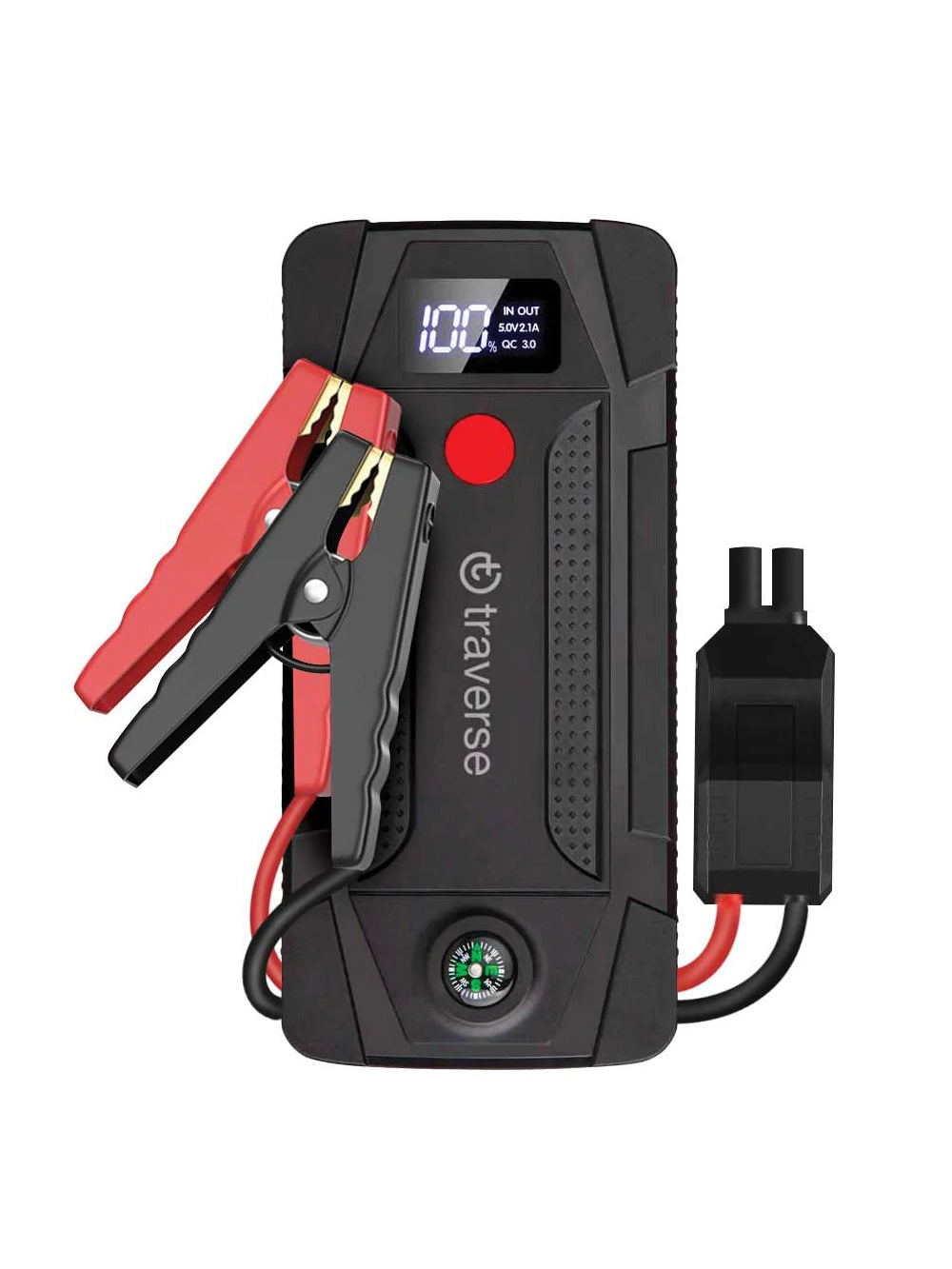 Portable Smart Jump Starter & Power Bank with Emergency Multimode Flash light and compass for Cars and Trucks 6.0L Gas