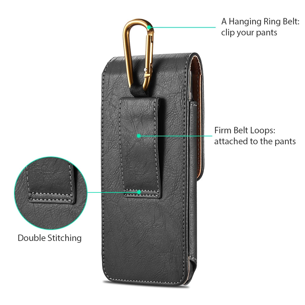 Universal Belt Clip holster leather phone case cover For iphone XS 4.7/5.5/6.3 inch Waist bag wallet pouch for Samsung xiaomi