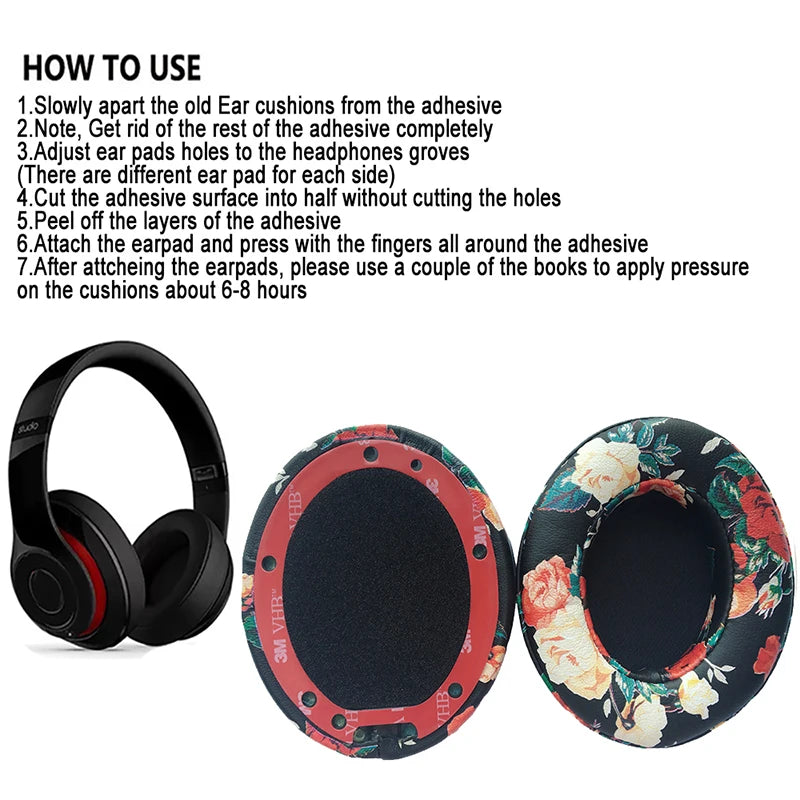 Earpads For Beat Studio 3 3.0 Ear Pads Studio3 Headphone Replacement Pads Studio2 Ear Cushions Earpads Headset Foam Pad