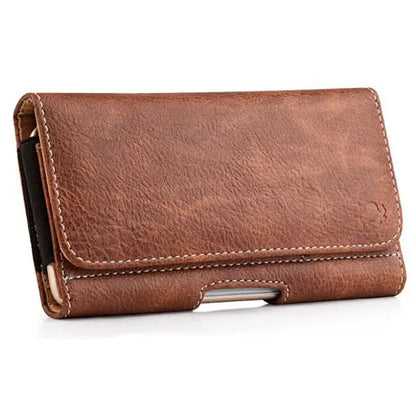 Universal wallet cellphone case belt mobile phone bag hanging waist cover Holster 4.7/5.5/6.3 inch retro leather magnetic pouch