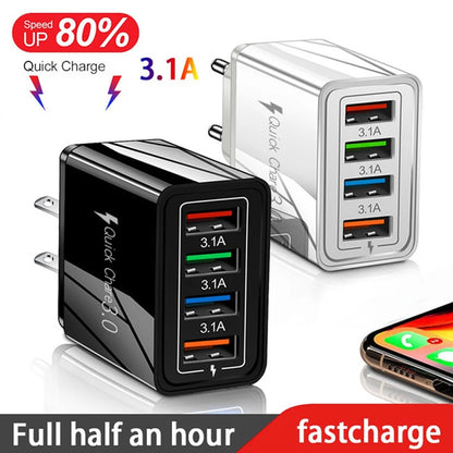 EU/US Plug USB Charger Quick Charge 3.0 For Phone Adapter for iPhone 15 Pro Max Tablet Portable Wall Mobile Charger Fast Charger