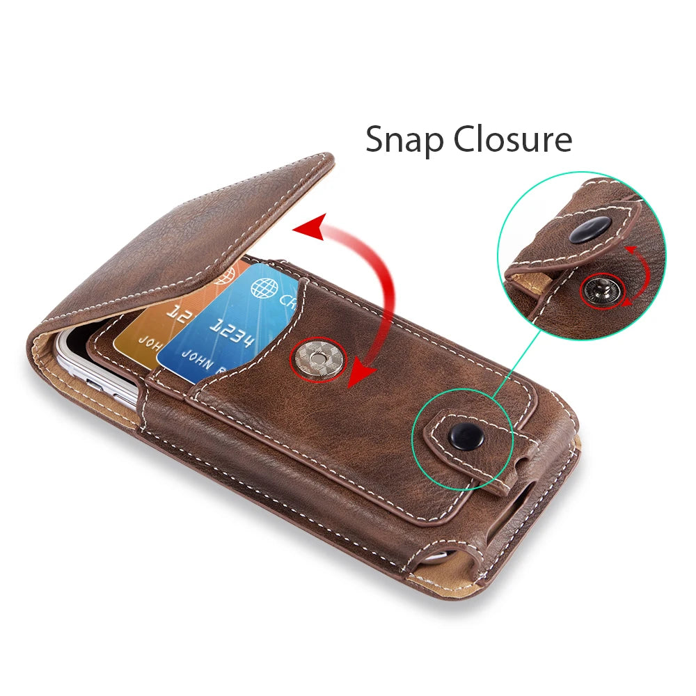 Universal Belt Clip holster leather phone case cover For iphone XS 4.7/5.5/6.3 inch Waist bag wallet pouch for Samsung xiaomi