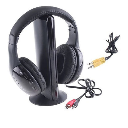 Fashion HI-FI Headphone 5 in 1 Wireless Earphone Headphone headset FM Radio for MP4 PC TV CD