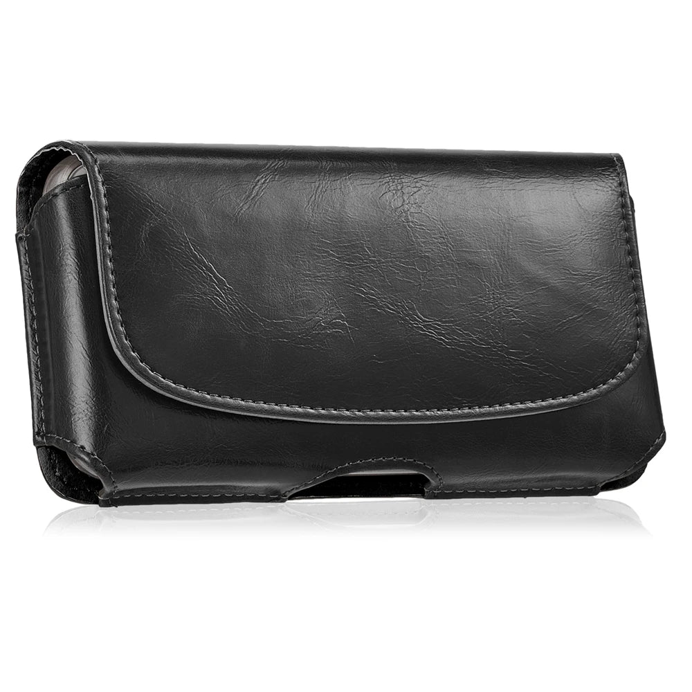 Universal Leather Horizontal 6.7'' inch Pouch Case Belt Clip Holster For iPhone Samsung Xiaomi Redmi Huawei Nokia LG Cell Phones