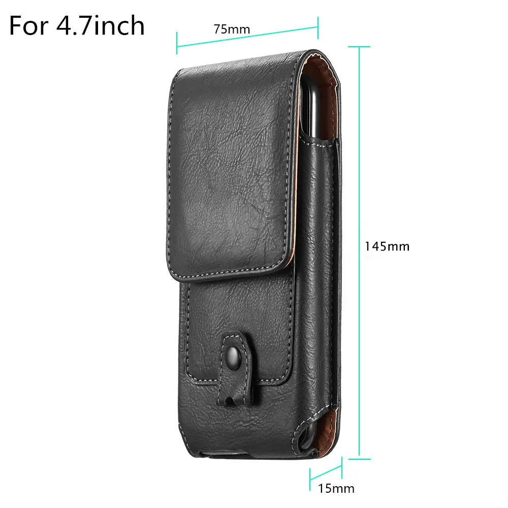 Universal Belt Clip holster leather phone case cover For iphone XS 4.7/5.5/6.3 inch Waist bag wallet pouch for Samsung xiaomi