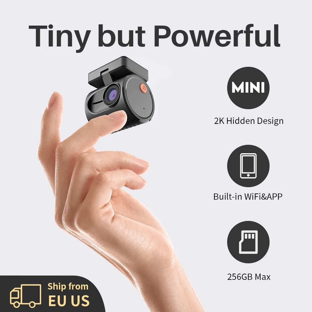 2K Mini Dash Camera For Car DVR KAWA MINI 3 Hidden Dash Cam Video Recorder Emergency Voice Control Night Vision WiFi APP Monitor