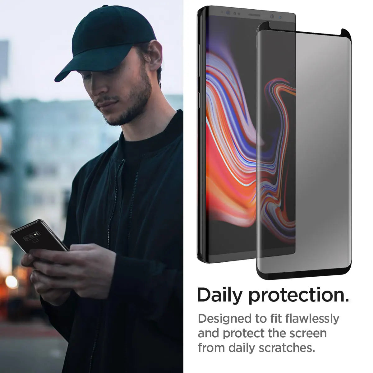 For Samsung Galaxy Note 9 Case Friendly Anti Spy Privacy Tempered Glass Screen Protectors 2-Pack