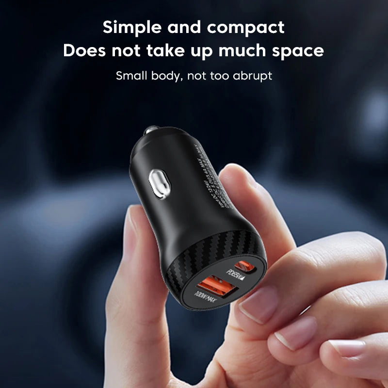 Olaf Mini PD 65W USB C Car Charger Fast Charging Car Fast Charger 100W Dual Port Multifunction Adapter for iPhone Samsung Xiaomi