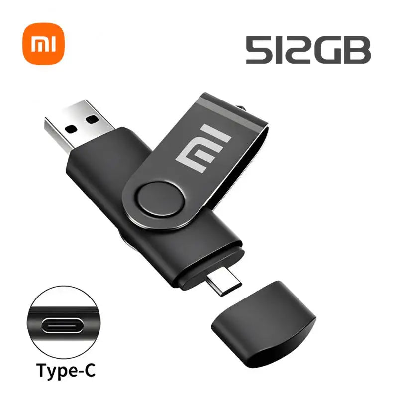 Xiaomi Metal U Disk 2TB Portable Pen Drive 1TB High Speed USB 3.0 Type-C Interface Waterproof 1TB 512GB Memoria Usb Flash Disk