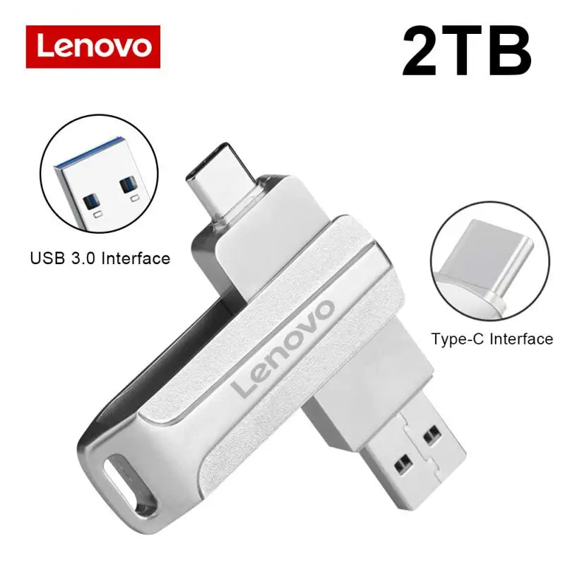 Lenovo 64TB 3.0 USB Flash Drive Metal High-Speed Pen Drive 2TB 16TB Waterproof Type-c Usb PenDrive For Computer Storage Devices