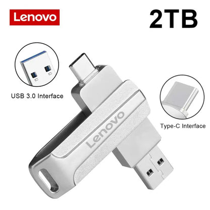 Lenovo 64TB 3.0 USB Flash Drive Metal High-Speed Pen Drive 2TB 16TB Waterproof Type-c Usb PenDrive For Computer Storage Devices