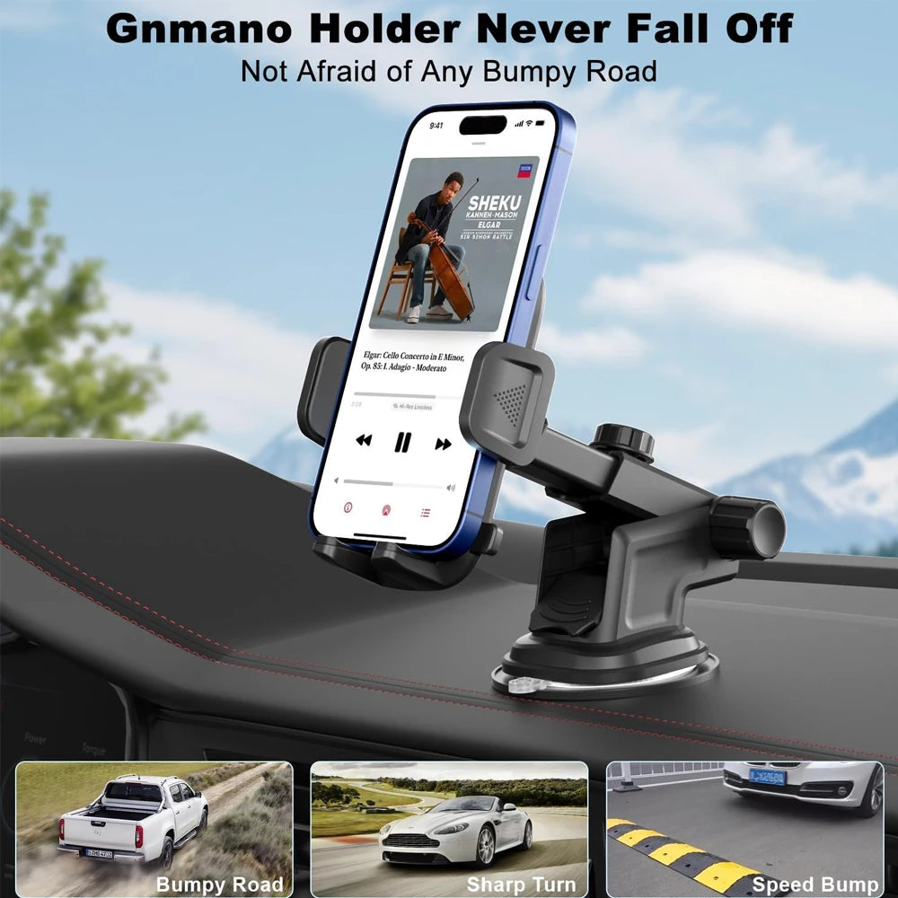 Car Phone Holder 4 in 1 Super Stable Long Arm Sucker Mount for Dashboard Windscreen Air Vent Compatible With All Mobile Phone