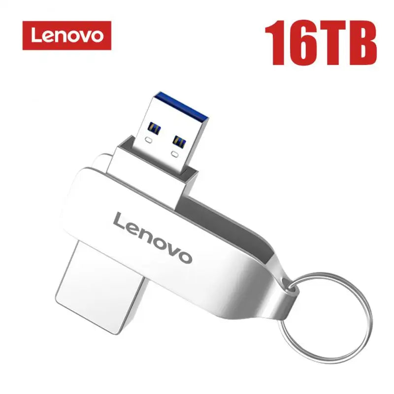 Lenovo 2TB USB 3.0 Flash Drive 2TB High-Speed Pen Drive 16TB 64TB Metal Waterproof Type-C PenDrive for Computer Storage Device