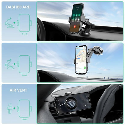 Dashboard car mobile phone wireless charging holder 15W fast charging suitable for iphone Android Huawei