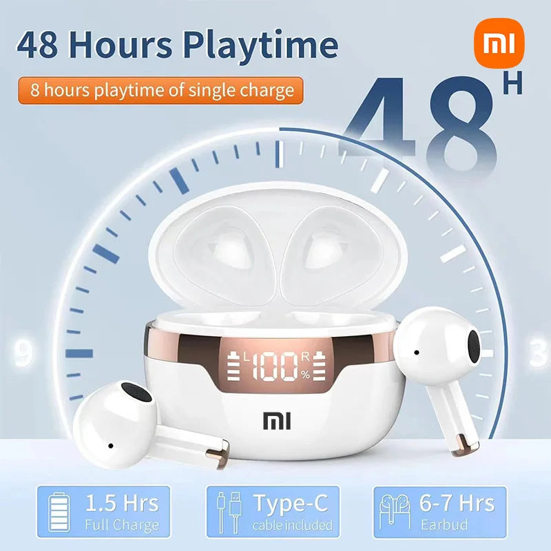 XIAOMI New J97 Bluetooth5.2 Earphone LED Display True Wireless Headphone Touch Control HD Call Sport Gaming Headset With Mic