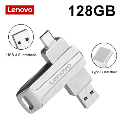 Lenovo 64TB 3.0 USB Flash Drive Metal High-Speed Pen Drive 2TB 16TB Waterproof Type-c Usb PenDrive For Computer Storage Devices