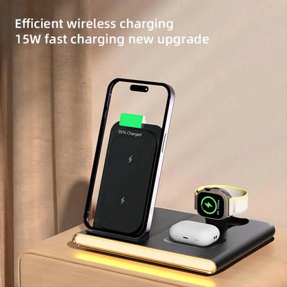 4 in 1 Fast Charing Wireless Charger Station with 30W PD Charger for IPhone/ Samsung All Phones and Watches Earbuds Series