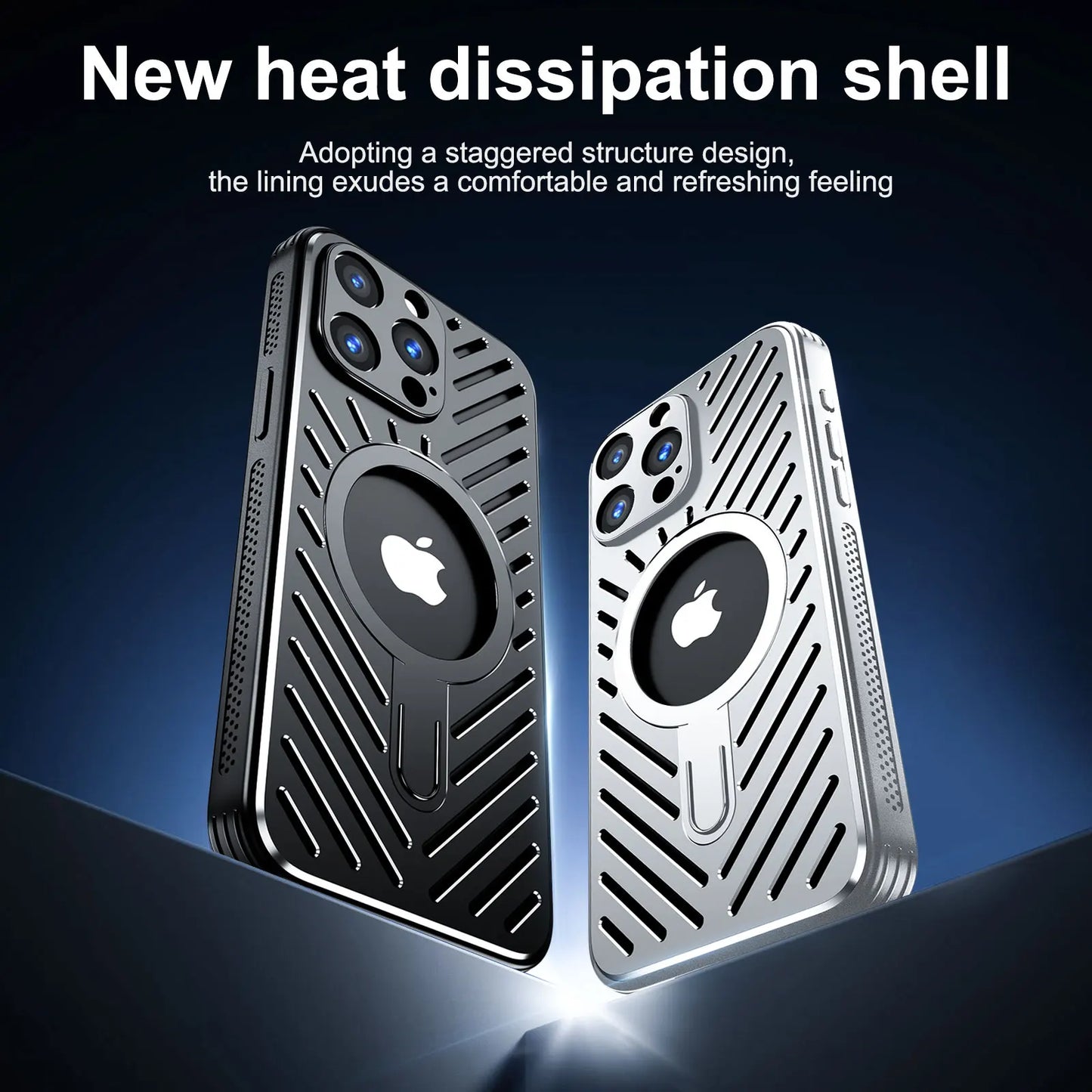 shockproof Heat sink phone case metal Stand magnetic suction mobile phone case for iphone 13 14 15 16 cover