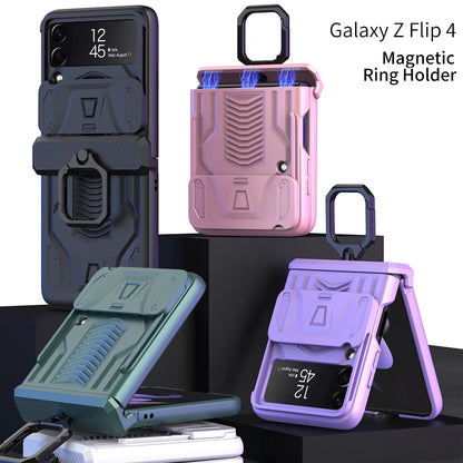 Magnetic Hinge All-Package Case For Samsung Galaxy Z Flip 4 Case Back Slide Camera Protection Hard Cover For Galaxy Z Flip3