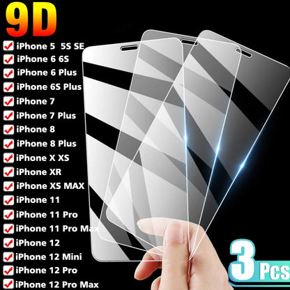 3PCS Tempered Glass for iPhone 15 14 13 12 Pro MAX Plus Screen Protector for iPhone 13 12 Mini Pro