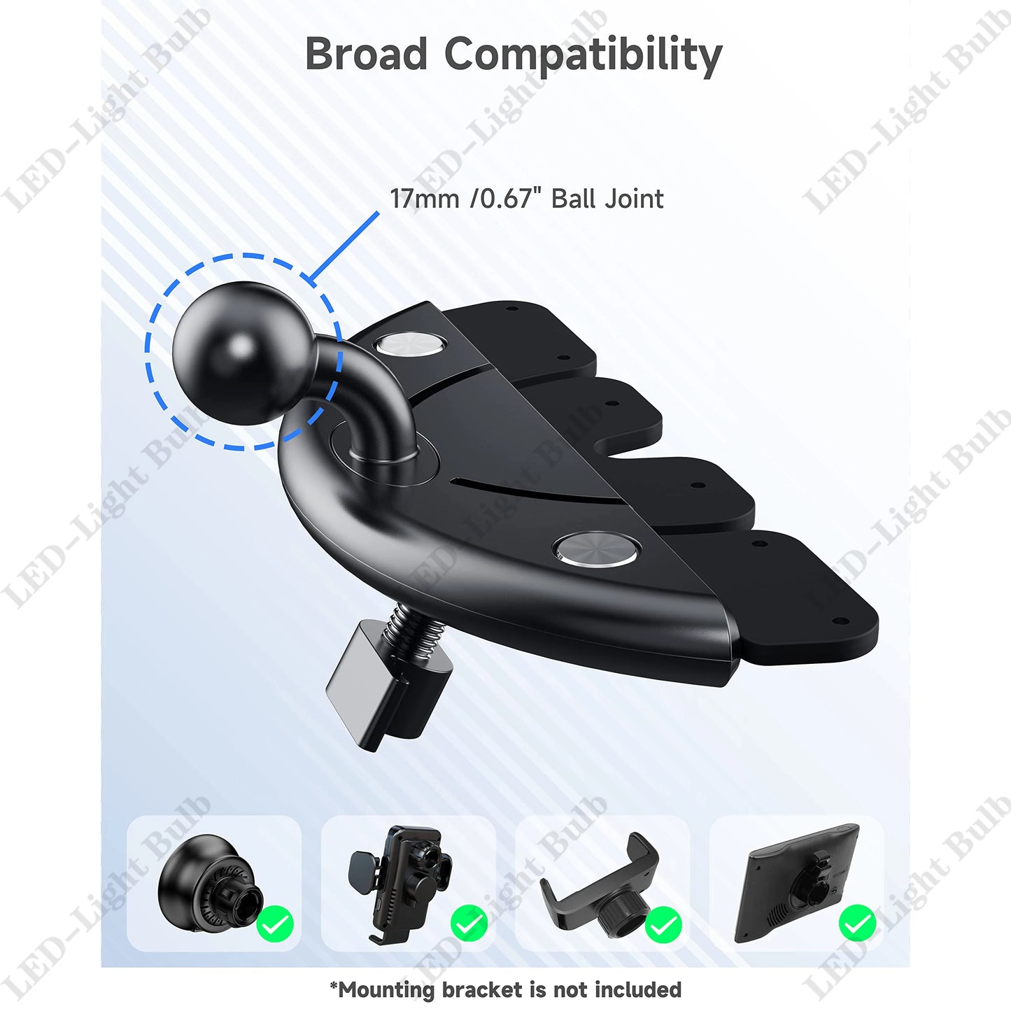 Car CD Slot Mobile Phone Holder Accessories 17mm Ball Head Base for Car CD Slot Mount for iPhone Samsung Xiaomi GPS Brackets