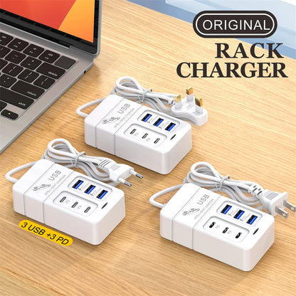 35W Multi-port USB Power Strip Charger PD Fast Charging Charger Power Socket Plug Adapter For iPhone Xiaomi Travel Mobile Phones