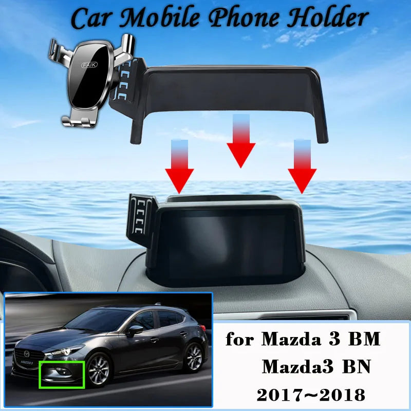 Car Mount for Mazda 3 Mazda3 BM BN 2017 2018 Air Vent Auto Mobile Phone Holder Cellphone GPS Bracket Gravity Stand Accessories