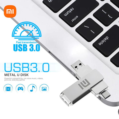 Xiaomi 2TB USB Flash Drive 256G Type C Pendrive OTG Memory Stick 64G 512GB High Speed USB Drive 1TB Pen Drive Gift With Key Ring