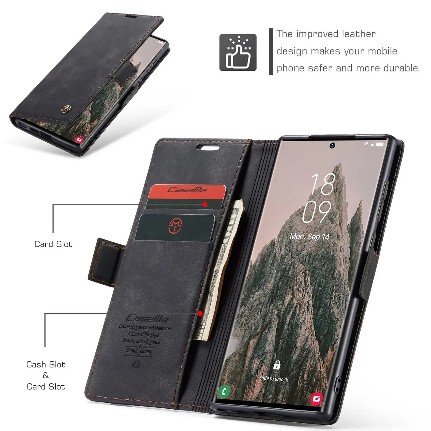 Flip Wallet Case for Samsung Galaxy S24 Ultra S24 Plus S24, Leather Magnetic Folio Cover with Card Holder Shockproof Phone Cases