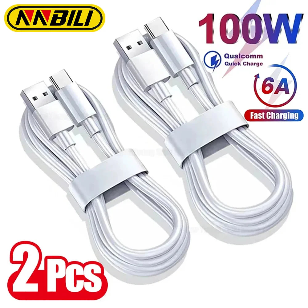 NNBILI 1-2PCS 100W USB C Cable For Samsung Ultra Huawei P30 Pro Xiaomi Redmi Oneplus 6A Fast Charging Charger Cable Accessories