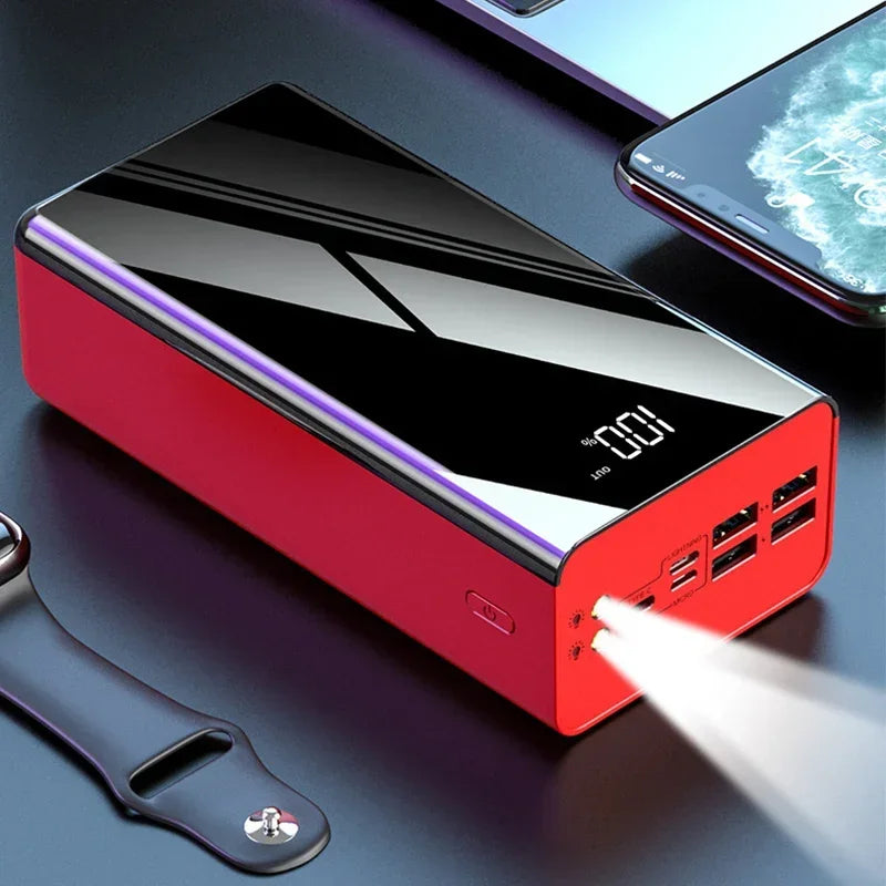 Powerbank Large Capacity Portable Charger External Battery Power Banks Digital Display Power Bank Universal Power Bank 50000mAh