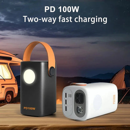 PD100W Portable Power Bank 60000mAh Two-way Fast Charging Power Station LED For Home Camping Emergency Mobile Charging Station