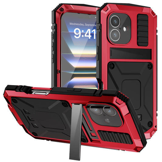 for iPhone 16 Pro Max iPhone 16 Plus 16 Pro Case Full-Body Rugged Armor Shockproof Protective Kickstand Aluminum Metal Cover