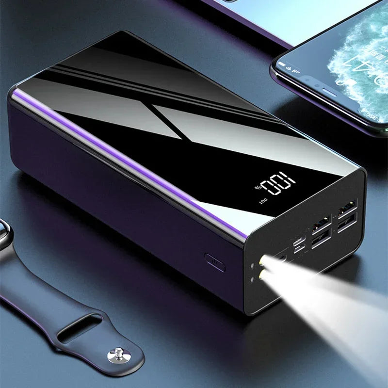 Powerbank Large Capacity Portable Charger External Battery Power Banks Digital Display Power Bank Universal Power Bank 50000mAh