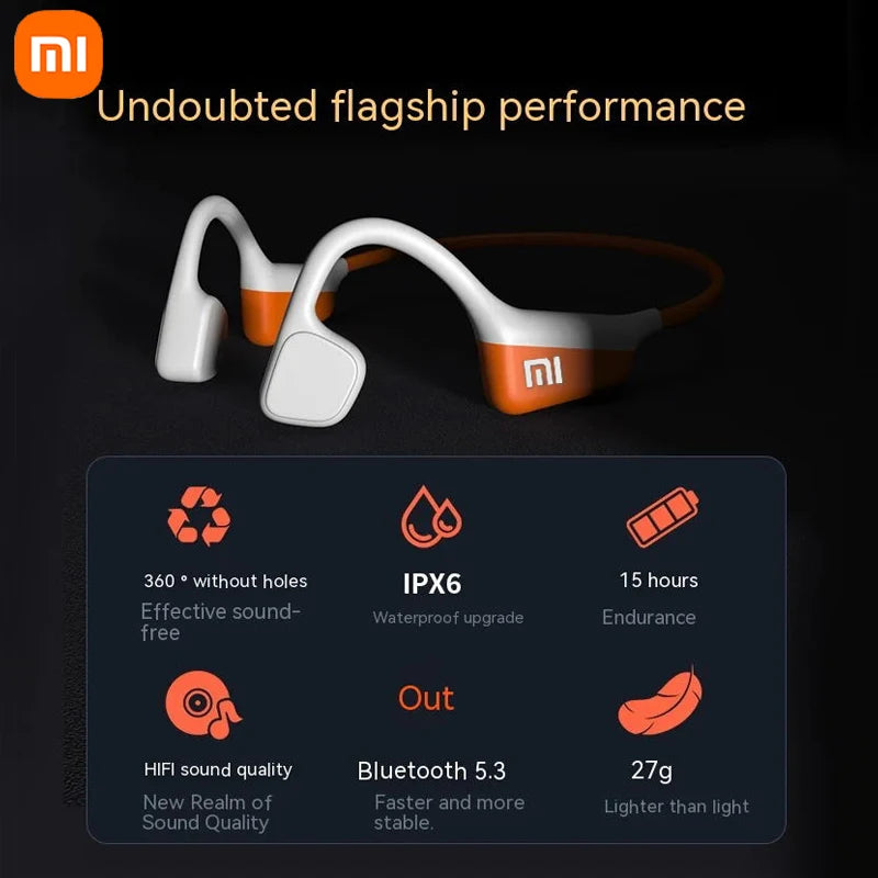 Xiaomi A20 Bone Conduction Earbud Wireless Headphones Compatible Bluetooth Earphone TWS with Mic Swimming Sports Wear Headset