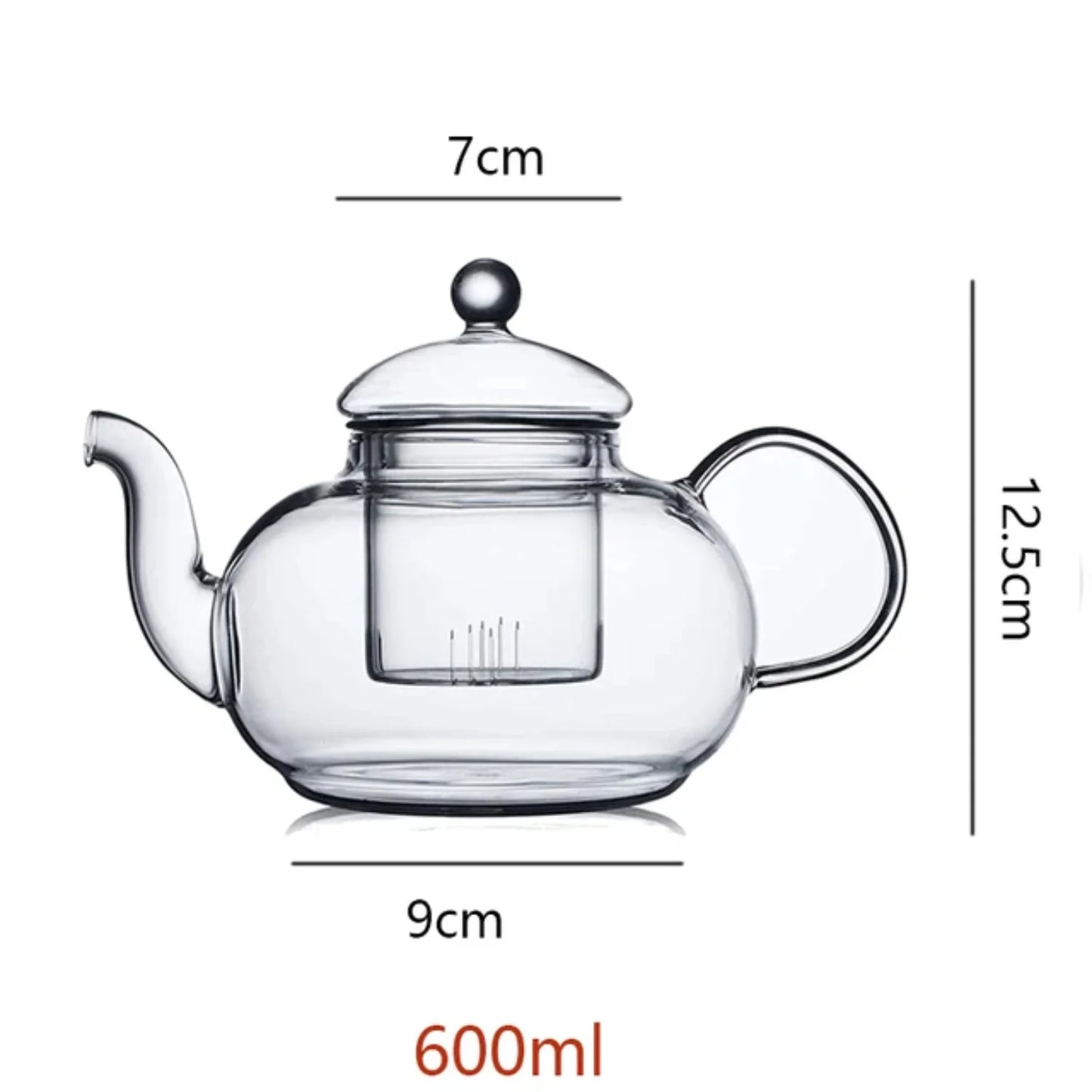 400/600/1000ml Clear Glass Teapot With Removable Infuser Tea Pot Stovetop Safe Loose Leaf And Blooming Tea Maker Heat-resistant