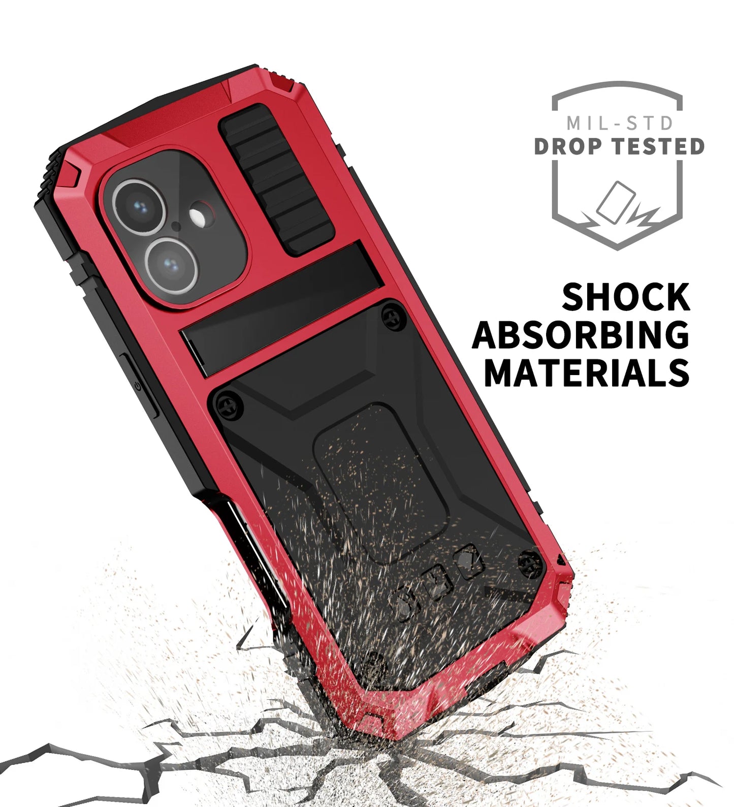 for iPhone 16 Pro Max iPhone 16 Plus 16 Pro Case Full-Body Rugged Armor Shockproof Protective Kickstand Aluminum Metal Cover