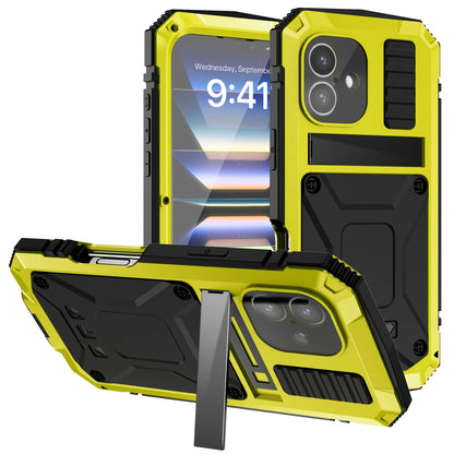 for iPhone 16 Pro Max iPhone 16 Plus 16 Pro Case Full-Body Rugged Armor Shockproof Protective Kickstand Aluminum Metal Cover