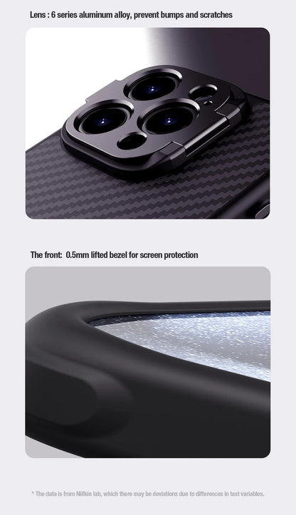 NILLKIN for iPhone 15 Pro Max/15 Pro CarboProp carbon Fiber Case anti fall anti slide Magnetic Phone holder bracket Aramid cover