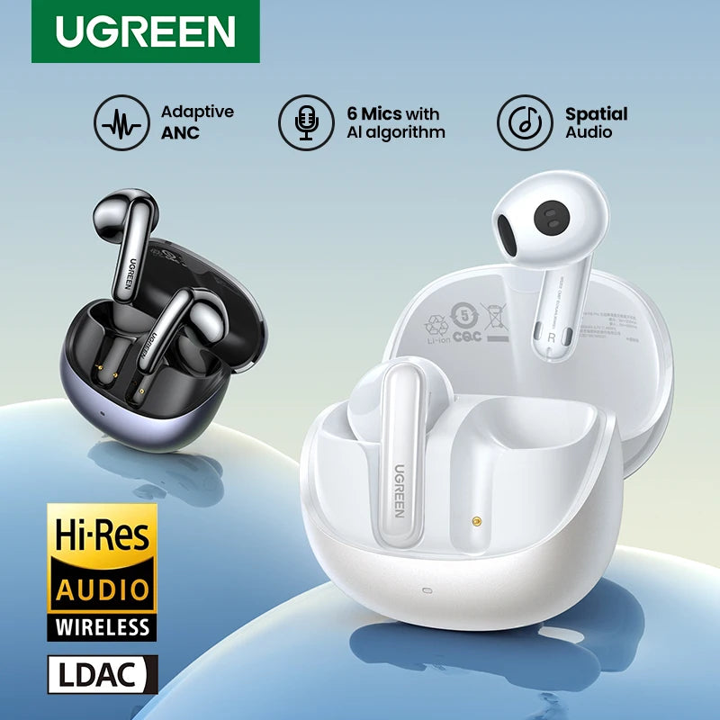 UGREEN Choice H6 Pro Adaptive Active Noise Cancelling Earbuds LDAC Hi-Res Audio Wireless Bluetooth Earphones Headphones Headset