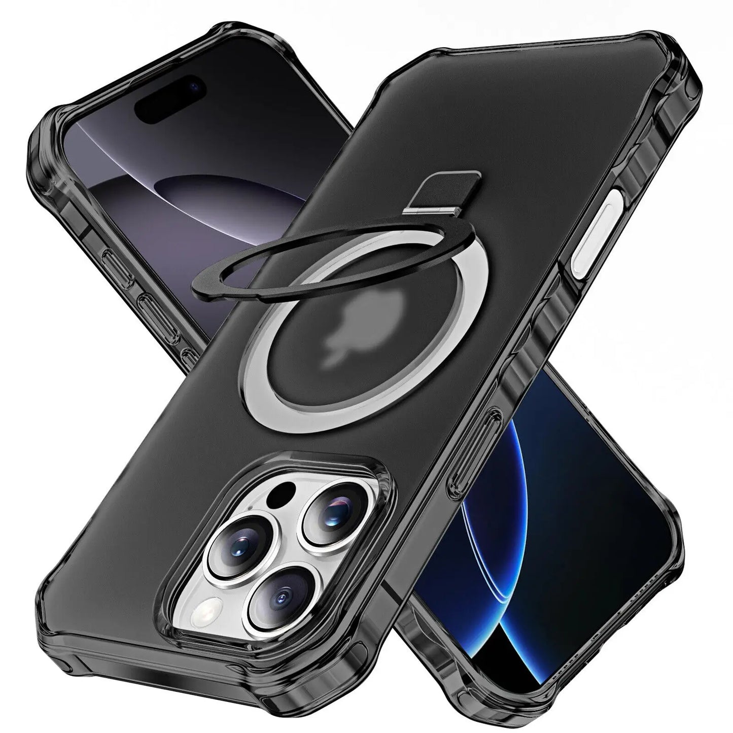 Magnetic Case for iPhone 16 Pro Max Plus with O-Ring Stand Mag-Safe Slim Cover