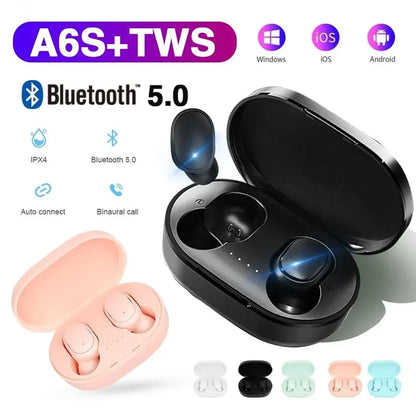 NEW A6S TWS 5.0 Wireless Bluetooth Earphones sport Earbuds Bluetooth Headset With Mic For Xiaomi Samsung Huawei smartphone