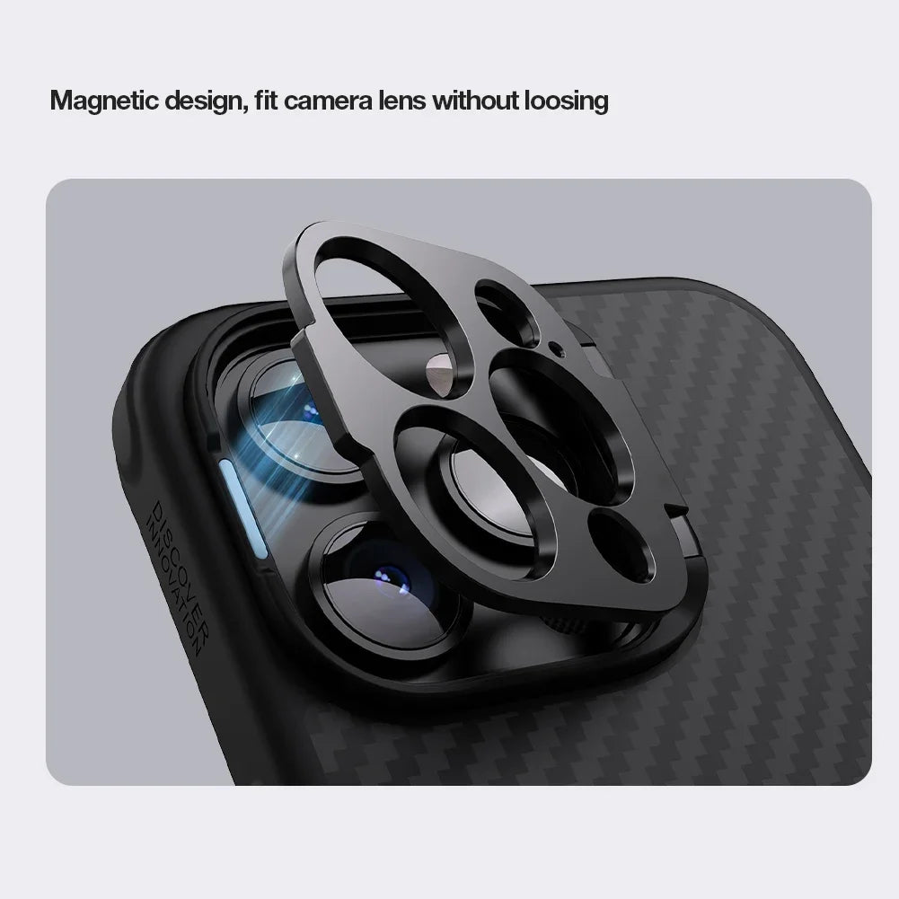 NILLKIN for iPhone 15 Pro Max/15 Pro CarboProp carbon Fiber Case anti fall anti slide Magnetic Phone holder bracket Aramid cover