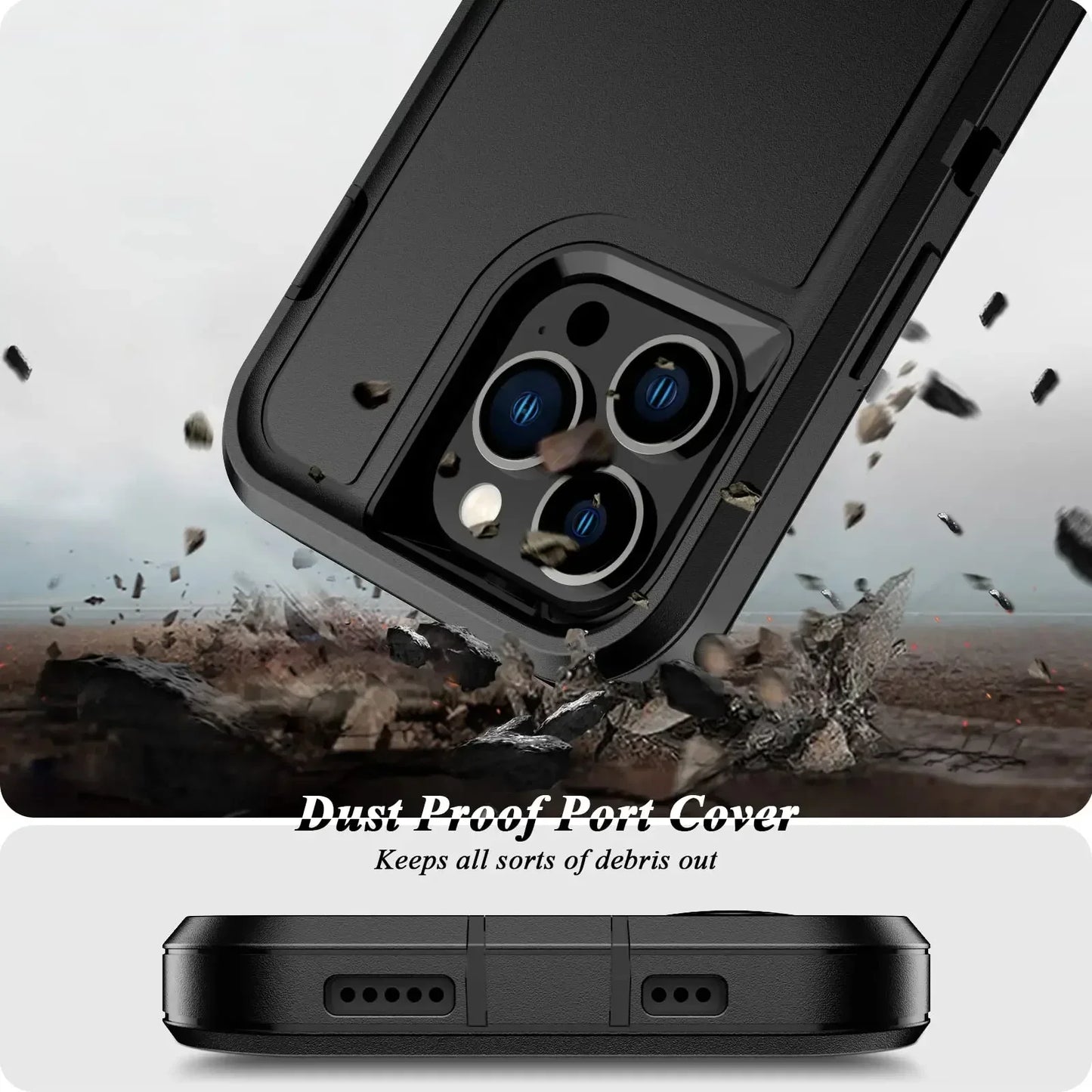 Case For iPhone 16 15 14 13 12 11 Pro Max XS XR 8 Plus Heavy Duty Shockproof Anti-Scratch Rugged Protective with Kickstand Cover