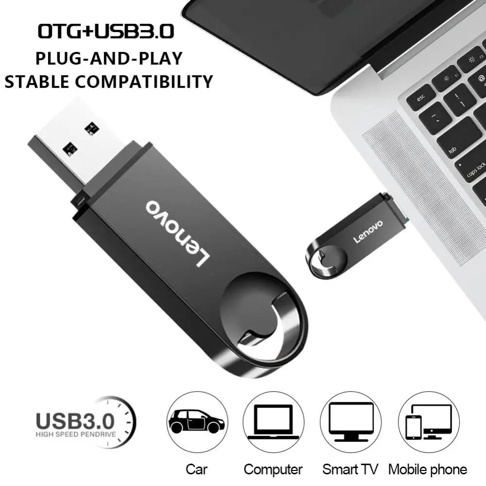 Lenovo 64TB USB 3.0 Pen Drive 8TB Flash Drive 4TB High Speed Transfer Metal SSD Pendrive Cle U Disk Pendrive Memoria USB Stick