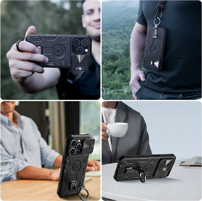 for iPhone 14 Pro Max Case For iPhone 14 Plus NILLKIN CamShield Armor Pro Magnetic Case Slide Camera Case With Ring Kickstand