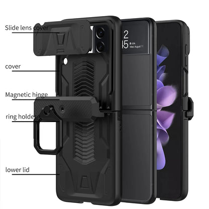 Magnetic Hinge All-Package Case For Samsung Galaxy Z Flip 4 Case Back Slide Camera Protection Hard Cover For Galaxy Z Flip3