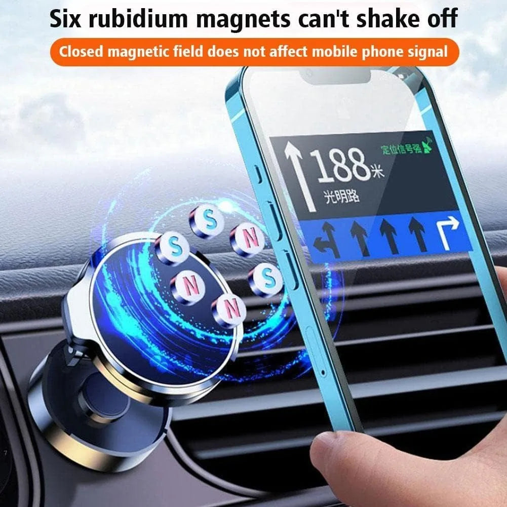 Universal 720 Rotate Metal Magnetic Suction Mobile Phone Holder Car Mount Air Vent Magnet Mount GPS All-Round Stretchable Phone