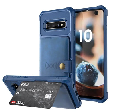 for Samsung Galaxy S20 S9 S10 Plus Note 9 Note 10 Plus Credit Card Case PU Leather Flip Wallet with Photo Holder Hard Back Cover